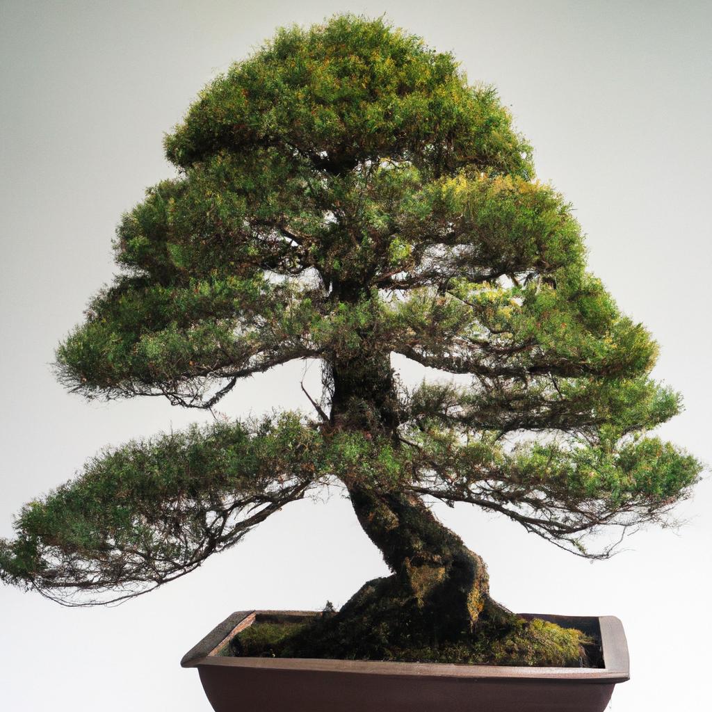 El árbol De Pino Bonsái Es Una Forma Enana De Pino Que Se Cultiva Y Se Cuida Meticulosamente Para Crear Una Representación En Miniatura De Un árbol Maduro.