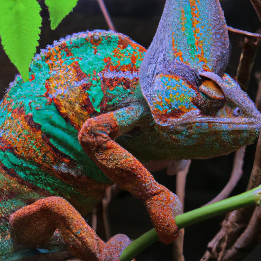 El Camaleón Cambia De Color Para Comunicarse, Regular Su Temperatura Corporal Y Camuflarse En Su Entorno.