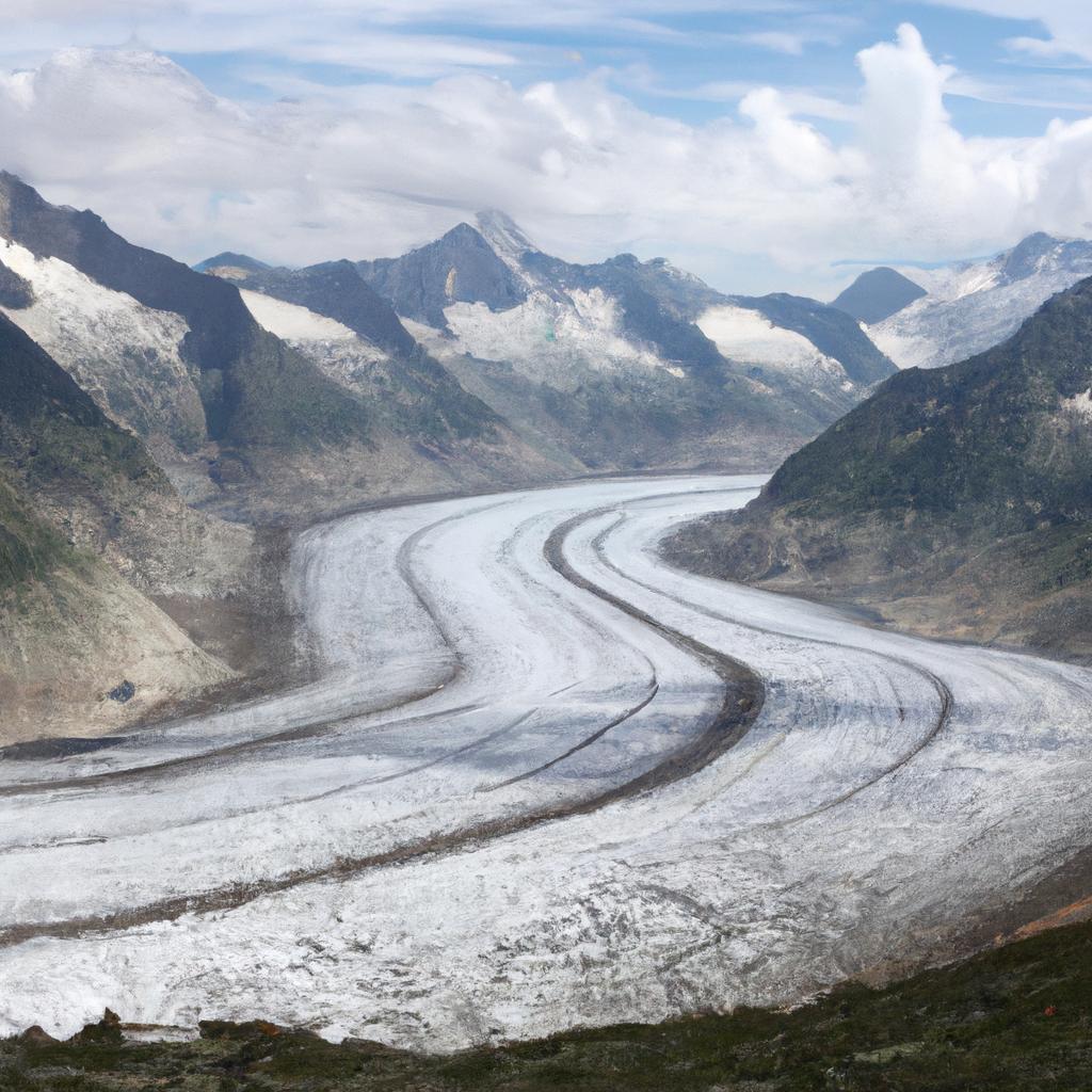 El Glaciar Aletsch En Suiza Es El Glaciar Más Largo De Europa.