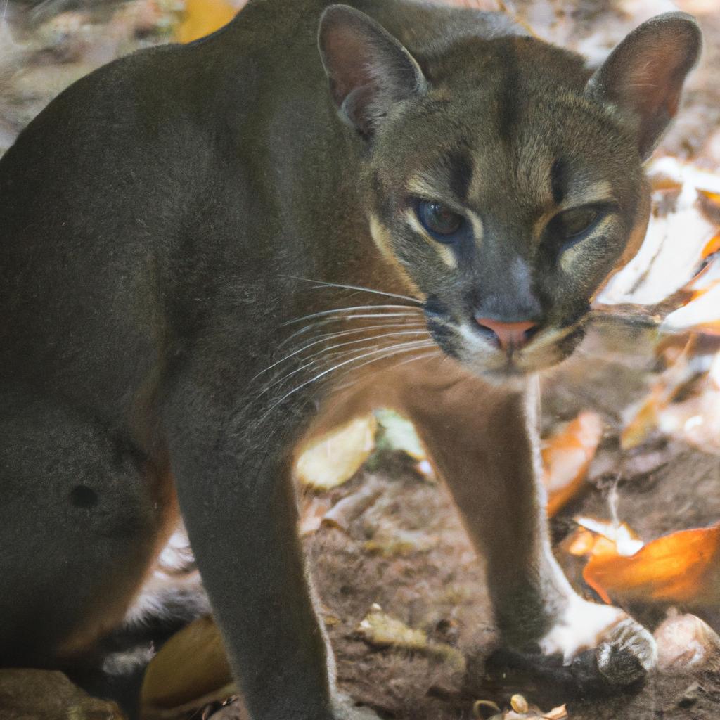 El Jaguarundi Es Un Felino De Tamaño Mediano Que Se Encuentra En América Central Y Del Sur Y Tiene Un Cuerpo Alargado Y Orejas Redondeadas.