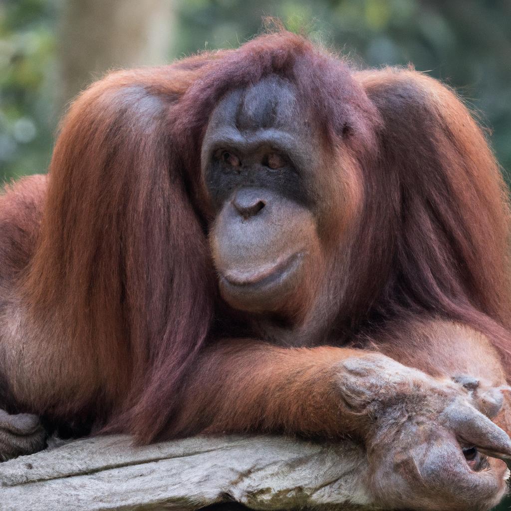El Orangután De Borneo Es Una Especie De Orangután Que Se Encuentra En La Isla De Borneo Y Está En Peligro Crítico De Extinción.