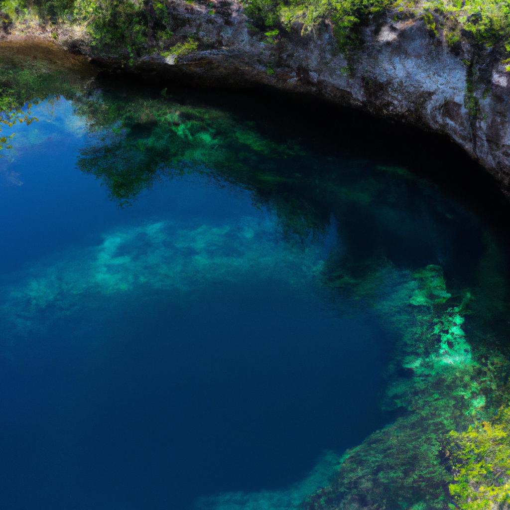 El Parque Nacional Del Gran Agujero Azul En Belice Es Famoso Por Su Agujero Azul Circular, Que Es Un Popular Destino De Buceo.