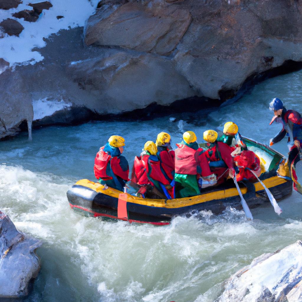 El Rafting En Hielo Implica Navegar Ríos Congelados En Una Balsa De Goma.