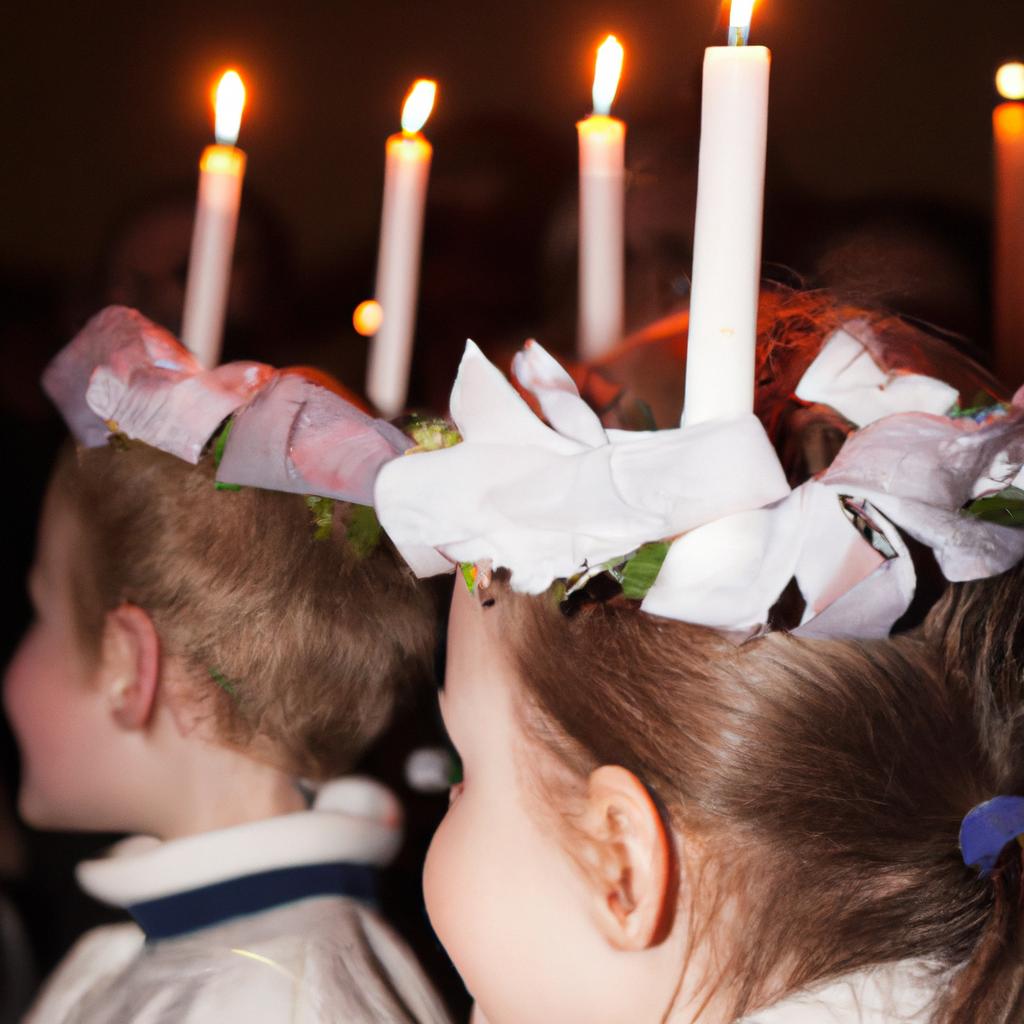 En Suecia, La Festividad De Santa Lucía Es Celebrada Con Desfiles De Niñas Llevando Coronas De Velas.