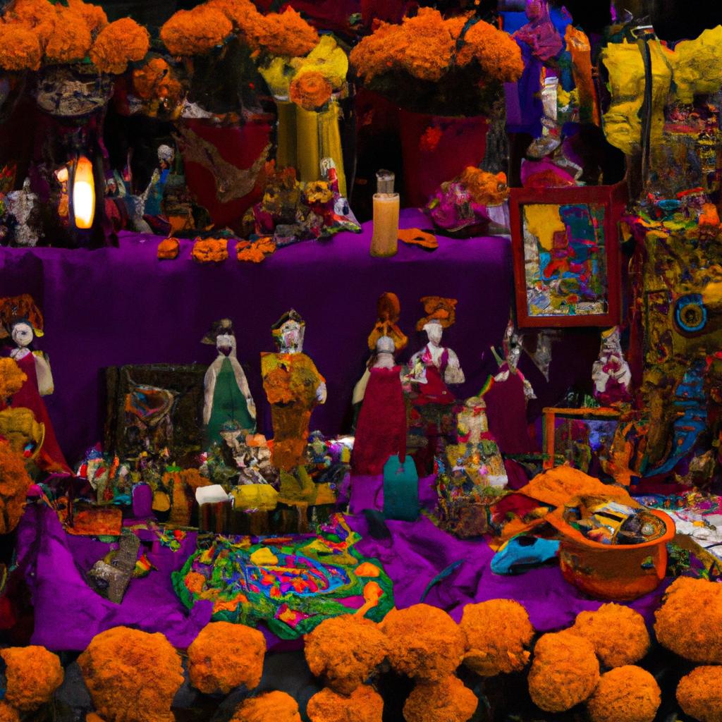 La Celebración Del Día De Los Muertos En México Incluye Altares De Ofrendas Para Honrar A Los Muertos.