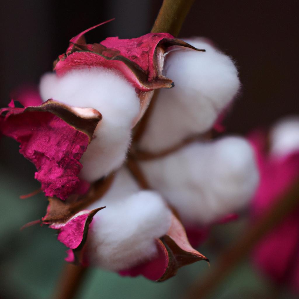 La Planta De Algodón De Colores Produce Fibras De Algodón En Diferentes Tonos, Como Verde, Rosa Y Marrón, Sin Necesidad De Teñido Adicional.