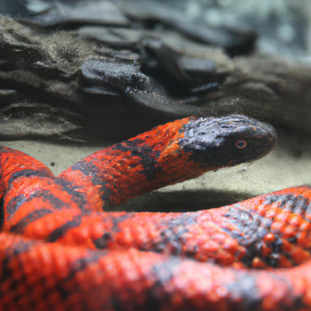 La Serpiente De Coral Del Este Es Una Serpiente Venenosa Que Se Encuentra En América Del Norte Y Tiene Anillos De Colores Brillantes.