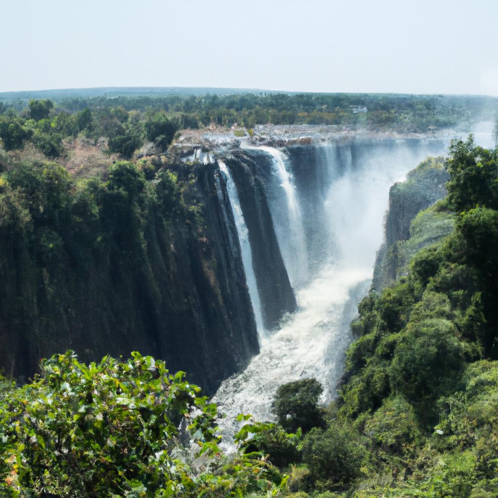 Las Cataratas Victoria En La Frontera De Zambia Y Zimbabwe Son Consideradas La Mayor Cortina De Agua En El Mundo.
