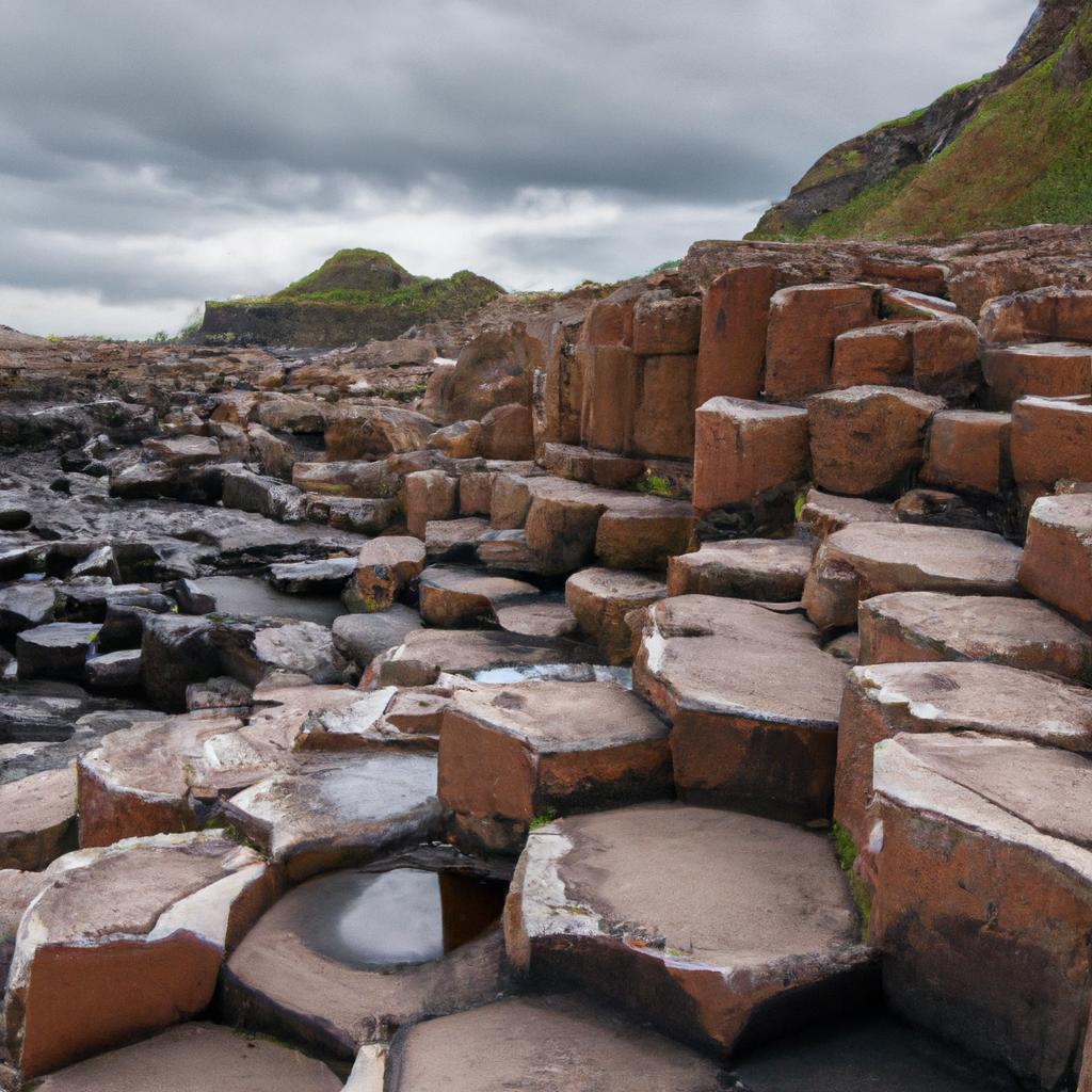 Las Columnas De Piedra De Giant's Causeway En Irlanda Del Norte Son Formaciones Geométricas De Basalto Que Se Asemejan A Una Calzada Hecha Por Gigantes, Según La Leyenda.